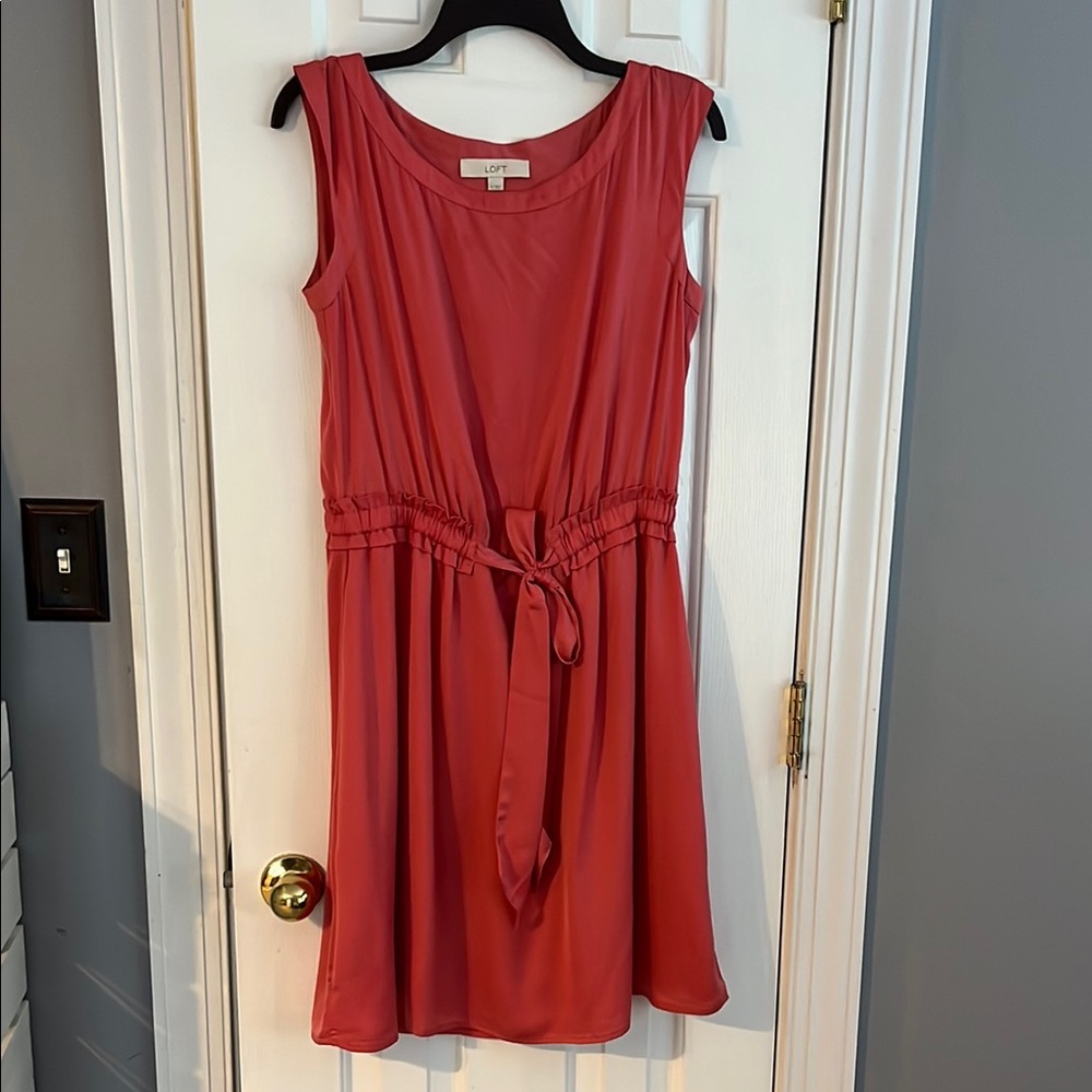 Loft Luxe Coral Sleeveless Sundress Midi Size Medium